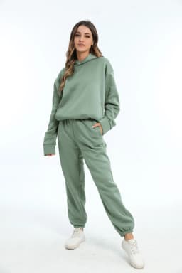Autumn Women's Tracksuit Two Piece Sets Casual Solid Long Sleeve Hooded Sports Suit Warm Hoodie Sweatshirts Long Pant