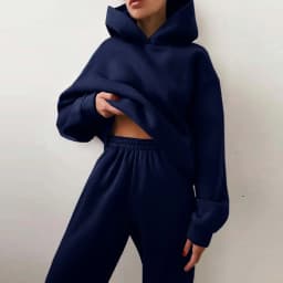 Autumn Women's Tracksuit Two Piece Sets Casual Solid Long Sleeve Hooded Sports Suit Warm Hoodie Sweatshirts Long Pant