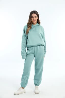 Autumn Women's Tracksuit Two Piece Sets Casual Solid Long Sleeve Hooded Sports Suit Warm Hoodie Sweatshirts Long Pant