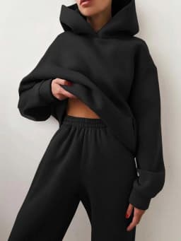 Autumn Women's Tracksuit Two Piece Sets Casual Solid Long Sleeve Hooded Sports Suit Warm Hoodie Sweatshirts Long Pant