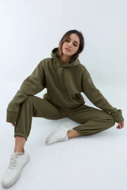 Autumn Women's Tracksuit Two Piece Sets Casual Solid Long Sleeve Hooded Sports Suit Warm Hoodie Sweatshirts Long Pant