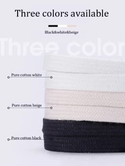 Shoelaces for Shoes Canvas Classic White Double Thicken Weave Cotton Shoelace Flat Women's Sneakers Shoe Laces Sport Strings