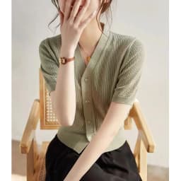 hollow out knit cardigan ice silk short sleeve female summer new air conditioning shirt cotton and linen sunscreen jacket