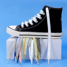 1Pair Glitter Colorful Width Shoelace Strings Flat Shoe Laces for Athletic Running Fashion Shoelace Sneakers Shoes Boot 1CM