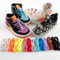 Elastic Round Lock Shoe laces Children's Sneakers Shoelaces without ties No Tie Shoelace Kids Adult Laces for Shoes Shoestrings
