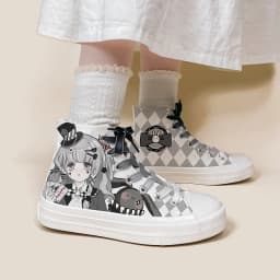 Amy and Michael Original Design Kawaii Girls Students Hand Painted Canvas Shoes Fashion Anime Woman Vulcanize Shoes High Tops