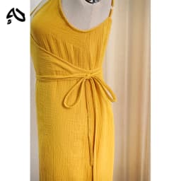 Original 100% Cotton Dresses For Women 2024 Sexy V-Neck Adkustable Strap Patchwork Bandage Chic And Elegant Woman Summer Dress