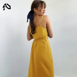 Original 100% Cotton Dresses For Women 2024 Sexy V-Neck Adkustable Strap Patchwork Bandage Chic And Elegant Woman Summer Dress