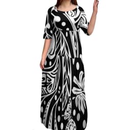 High Quality Custom Tie Dye Polynesian Tribal Design Dresses Women Lady Elegant Multi Tiered Dress Women Clothing 8XL