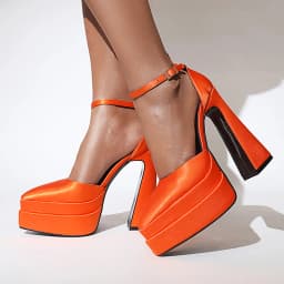 High Double Layer Waterproof Platform Pointed Toe Side Hollow Out Ultra High Chunky Heel Catwalk Sandals Sexy Women's Sandals
