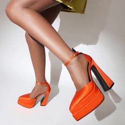 High Double Layer Waterproof Platform Pointed Toe Side Hollow Out Ultra High Chunky Heel Catwalk Sandals Sexy Women's Sandals