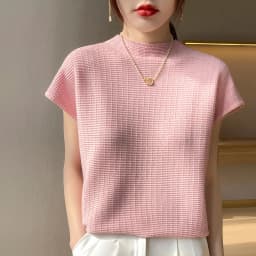 Women's Short-sleeved Tees Half-high Collar Pullover Vest Summer New Cotton Blend Loose Fashion Knitted Bottoming T-shirt