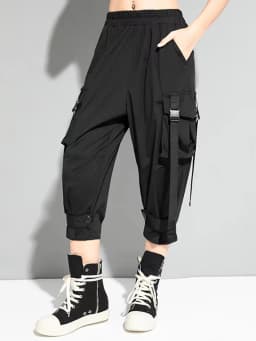 Amax luluE European 2024 Summer Fashion Womens Punk Casual Trousers Ladies Fitness Loose Harem Pants Females Hip Hop Pantalons