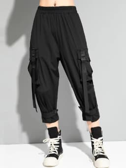 Amax luluE European 2024 Summer Fashion Womens Punk Casual Trousers Ladies Fitness Loose Harem Pants Females Hip Hop Pantalons