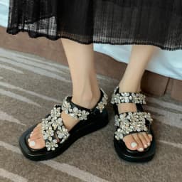 2026 Crystal Summer Sandals For Women Open Toe Fashion Women Shoes Special Design 3.5 CM TPR Bottom