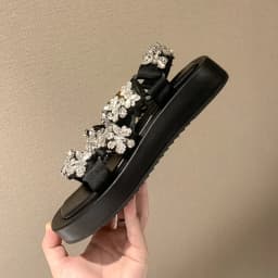 2026 Crystal Summer Sandals For Women Open Toe Fashion Women Shoes Special Design 3.5 CM TPR Bottom