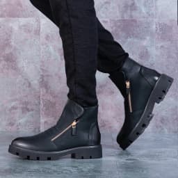 British fashion mens boots handsome cowboy boot autumn winter genuine leather platform boot street style ankle botas masculinas