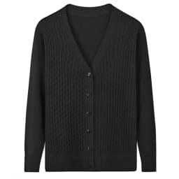 UHYTGF Elegant Mother Spring Autumn Sweater Jacket Single-Breasted Knitted Cardigan For Women Fashion V-Neck Loose Size Coat1447