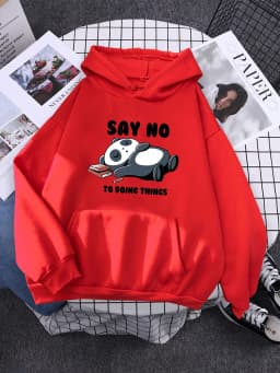 Hoody Sleeping Panda Says No Printing New Womens Hoodie Oversized Warm Female Hoodies Streetwear Fashion Sweatshirts For Women