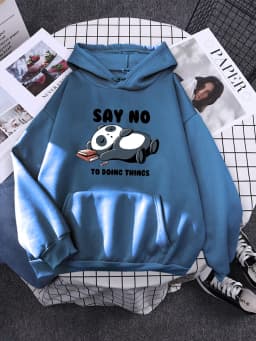 Hoody Sleeping Panda Says No Printing New Womens Hoodie Oversized Warm Female Hoodies Streetwear Fashion Sweatshirts For Women