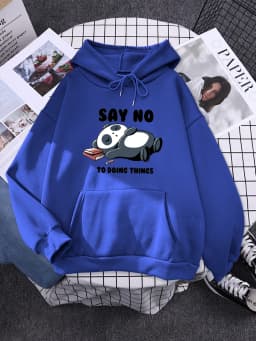 Hoody Sleeping Panda Says No Printing New Womens Hoodie Oversized Warm Female Hoodies Streetwear Fashion Sweatshirts For Women