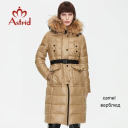Astrid Winter Women's coat women parka long warm fashion black quilted jacket with natural fur collar female clothing ZR-7266