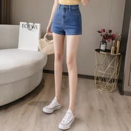 Mini Hot Elastic High Waist Sexy Aesthetic Vintage Women's Jeans Short Pants Denim Shorts Summer Korean Fashion Casual Trendy