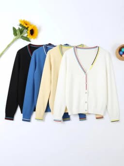 Crochet Top Blouses Tricot Clothing Cropped Korean Fashion Style Jersey Cardigan Female Knitted Ladies Sweaters Black Outerwear
