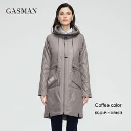 GASMAN 2022 New trench Coat female Women's spring jacket Autumn coat women long parka outwear Slim fashion casual Jackets 21150