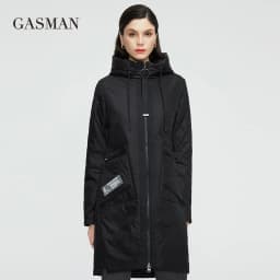 GASMAN 2022 New trench Coat female Women's spring jacket Autumn coat women long parka outwear Slim fashion casual Jackets 21150