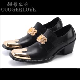 Men's Genuine Leather High‑Heel Height‑Increase Dress Shoes Luxury Business Casual Footwear For Spring Banquet Social Wedding Oc