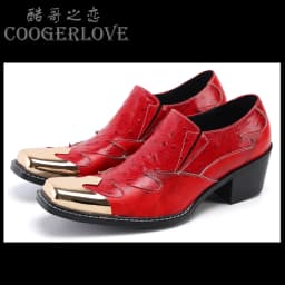 Men's Genuine Leather High‑Heel Height‑Increase Dress Shoes Luxury Business Casual Footwear For Spring Banquet Social Wedding Oc