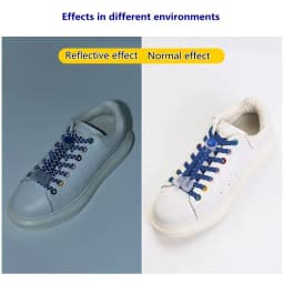 1 Pair Reflective Elastic Laces Sneakers Shoelaces for Sneakers Kids Adult Fast Without Tie Flat Rubber Bands Luminous Shoelace