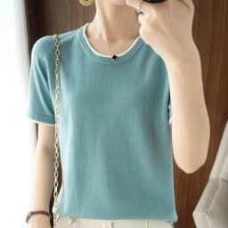 T-shirt women 2022 new round neck sweater casual top women tees slim Korean pullover large size cotton short sleeve hot sale