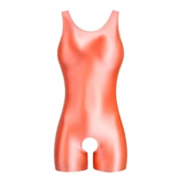 MJINM Women's Summer Sexy Glossy One-Piece Catsuit Waistcoat Jumpsuit Romper Playsuit Sports Pants Tight Fit Casual Outfit