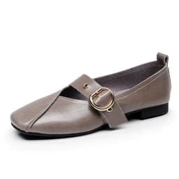 AIYUQI Casual Women Shoes 2026 Spring New Genuine Leather Mother Flat Shoes Big Size 41 42 43 Square Soft Bottom Women Shoes