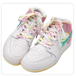 Flat Shoelace Rainbow Shoelaces for Shoes Ink Splatter Print Colorful Shiny Shoe Laces Women Sneakers Shoestrings Accessories