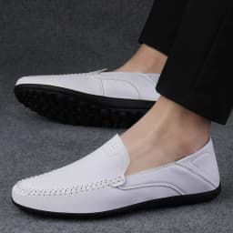 Luxury Leather Men Shoes Casual 2026 Italian Soft Men Loafers Handmade Moccasins Breathable Slip on Boat Shoes Zapatos Hombre