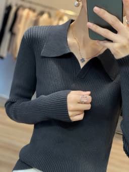 Autumn Winter New Ladies Elegant 100% Cotton Sweater Casual Polo Collar Pullover Knitted Sweater Slim Bottoming Tops Commuter