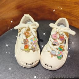 Shoelace Decorative Clip Children's Bling Glitter Princess Ice Cream Rainbow Shoe Buckle Removable Shoe Charms Decorations 1pcs