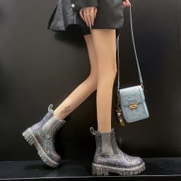 New Women's Color Fashion Rain Boots Four Seasons Wearable Water Shoes Outdoor Fashion Waterproof Mid-tube All-match Rain Boots