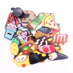 1Pcs Shoe Charms Fruit Cake Dessert Donut Sushi Hamburger Ice Cream PVC Garden Shoes Decorations DIY Wristbands Children Present
