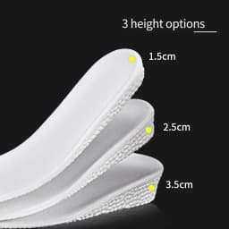 Popcor Height Increased Insole Memory Foam Breathable Unisex Shoes Inner Sole Shoe Insert Lift Heel Comfort Heightening Insoles