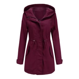 New Cotton Hooded Trench Coat Women's Spring Autumn Jacket Zipper Loose Drawstring Solid Color Windbreaker Women's Clothing