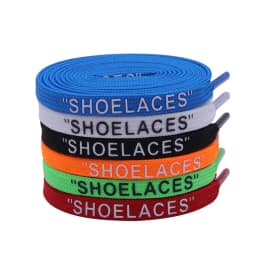 Coolstring Foot Wearing Accessories 8MM Skinny Font Printed Shoelaces Double-Layer Polyester Sneaker Air Athletic Cord Wholesale