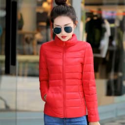 M-8XL White Duck Down Jacket for Women Winter Warm Down Coat Light Weight 2023 New Stand Collar Pocket Zipper Casual Outerwear
