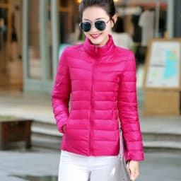 M-8XL White Duck Down Jacket for Women Winter Warm Down Coat Light Weight 2023 New Stand Collar Pocket Zipper Casual Outerwear