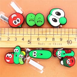 1pcs Fun Cartoon Potato Tomato Balsam Pear PVC Buckle Shoe Accessories Upper Decorations Charms Shoes fit Bracelet Kids Gifts