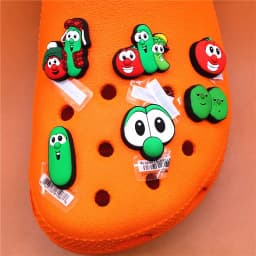 1pcs Fun Cartoon Potato Tomato Balsam Pear PVC Buckle Shoe Accessories Upper Decorations Charms Shoes fit Bracelet Kids Gifts