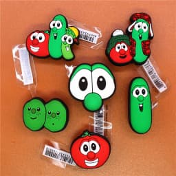 1pcs Fun Cartoon Potato Tomato Balsam Pear PVC Buckle Shoe Accessories Upper Decorations Charms Shoes fit Bracelet Kids Gifts